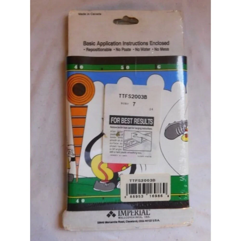 Vintage Looney Tunes Border 4 Self Adhesive Border Wallpaper SEALED 6 3/4 X 5YD